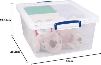 Really Useful Box Nestable Plastic Storage 17.5 Litre Clear (Pack of 3)