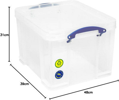 Really Useful Box 4l Xl Really Useful Box 35 Liter Extra Strong Plastic Storage Box With Xl Snap Lid And Clip Lock Handle For Lidded Home And Item Storage Bin 3 Pack