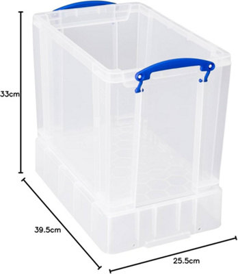 Really Useful Plastic 19XL Storage Box With Xtra Large Lid & Handles - 19XL Litre Clear
