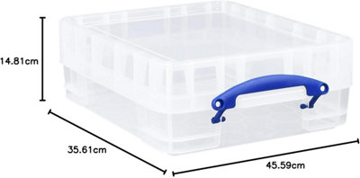 Really Useful Plastic Storage Box 11 Litre CLEAR XL Lid Pack of 4