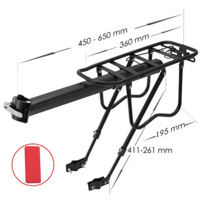 Rear Bicycle Pannier Carrier Bag Luggage Rack Cycle Mountain Bike Alloy ...