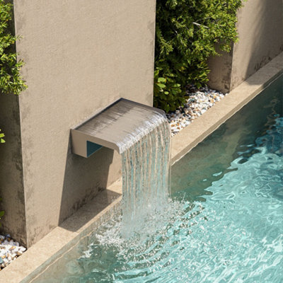 Rear Entrance Swimming Pool Rectangle Stainless Steel Water Curtain 30 cm