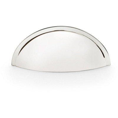 Rear Fixing Cup Handle Polished Nickel 57mm Centres Solid Brass Shaker ...