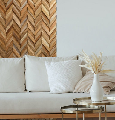 Rebel Of Styles UltraWood Chevron Solid Asian Teak Wood Wall Cladding ...