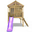 Rebo 5FT x 5FT Childrens Wooden Garden Playhouse on Deck + 6ft Slide - Partridge Purple