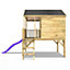 Rebo 5FT x 5FT Childrens Wooden Garden Playhouse on Deck + 6ft Slide - Partridge Purple
