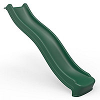 Rebo 8ft 220cm Universal Childrens Plastic Garden Kids Wave Slide - Dark Green