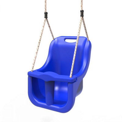 Rebo Baby Swing Seat With Soft-Touch Ropes - Blue At B&Q