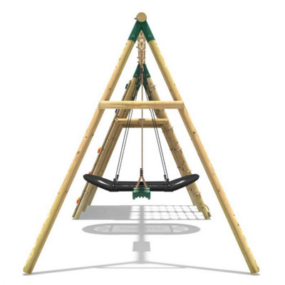 Rebo Beat The Wall Wooden Swing Set with Double up & Over