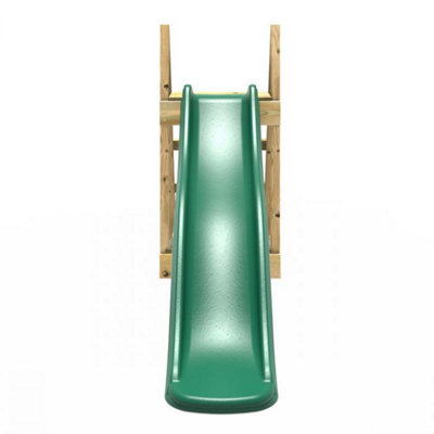 Rebo Children's Free Standing Garden Wave Water Slide with Wooden Platform - 6ft Dark Green