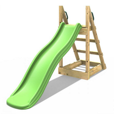 Rebo Children's Free Standing Garden Wave Water Slide with Wooden Platform  - 6ft Light Green