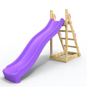 Rebo Children's Free Standing Garden Wave Water Slide with Wooden Platform - 8ft Purple