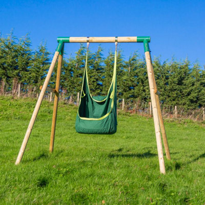 Rebo Children's Hanging Cocoon Pod Chair Hammock Swing Seat - Green