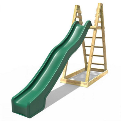 Rebo Children s Wooden Free Standing 10ft Kids Water Slide Green