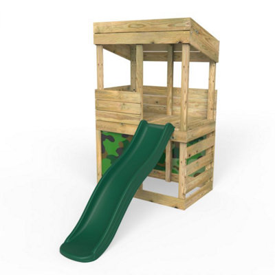 Rebo Children s Wooden Lookout Tower Playhouse with 6ft Slide
