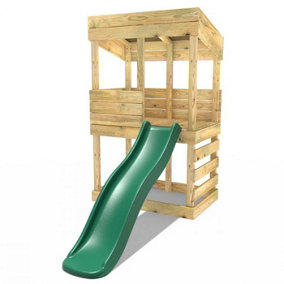 Rebo Children's Wooden Lookout Tower Playhouse with 6ft Slide