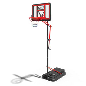 Rebo Freestanding Portable Basketball Hoop with Stand - Adjustable Height (230cm - 305cm) - Large