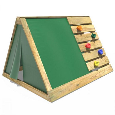 Rebo Mini Wooden Climbing Pyramid Adventure Playset and Den - Green