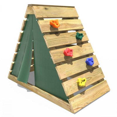 Rebo Mini Wooden Climbing Pyramid Adventure Playset Green