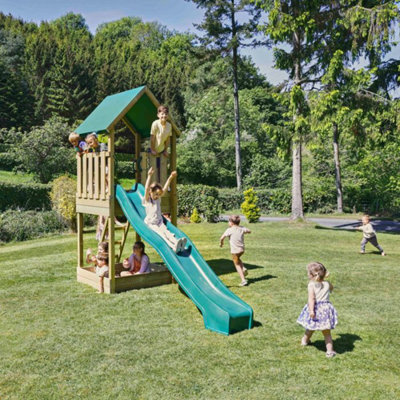 Rebo Modular Wooden Climbing Frame Adventure Playset - M3 plus Ramp ...