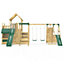 Rebo Modular Wooden Climbing Frame Playset - M27 Double Swing, Monkey Bars & Den