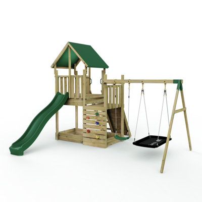 Rebo Modular Wooden Garden Climbing Frame Adventure Playset for Kids ...