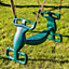 Rebo Moulded Plastic Children's Tandem Glider - Two Child Swing Seat - Green