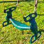 Rebo Moulded Plastic Children's Tandem Glider - Two Child Swing Seat - Green