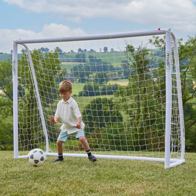 Rebo Portable PVC Locking Football Goal with Nylon Net - 8FT x 6FT