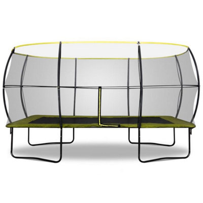 Rebo Rectangular Base Jump 2 Trampoline With Halo II Enclosure - 14x10ft