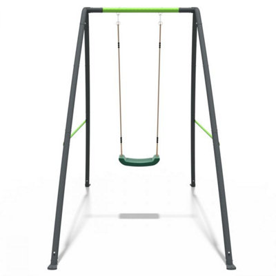 Rebo Steel Metal Children's Swing Set - Single Swing Green