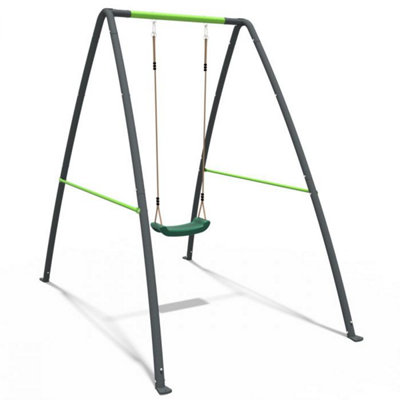 Rebo Steel Metal Children's Swing Set - Single Swing Green