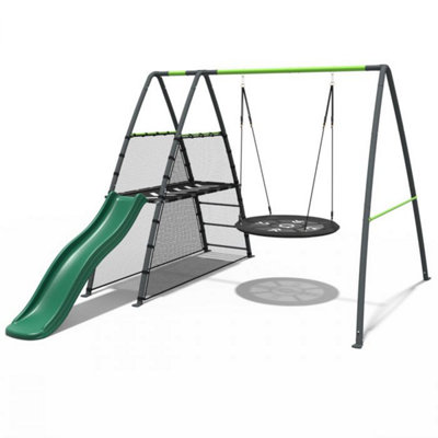 Metal swing store set with slide