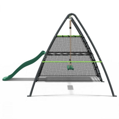 Rebo Steel Series Metal Children's Swing Set with Slide