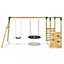 Rebo Wooden Children's Garden Swing Set with Monkey Bars - Double Swing - Meteorite Green