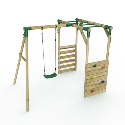 Kids wooden deals swing set