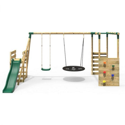 Double slide swing set online