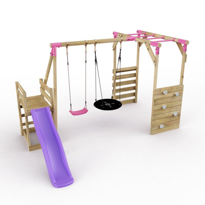 Wooden slide and swing set uk sales