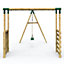 Rebo Wooden Garden Children's Swing Set with Extra-Long Monkey Bars - Single Swing - Solar Green