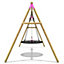 Rebo Wooden Garden Swing Set with Standard and Large Nest Swings - Meteorite Pink