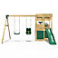Rebo Wooden Lookout Tower Playhouse Climbing Frame with 6ft Slide & Swings - Zion
