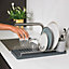 ReBorn Compact Recycled Draining Rack - Dark Grey Kitchen Dish Drainer - Holds up to 6 Plates - Made in the UK