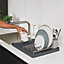 ReBorn Large Recycled Draining Rack - Dark Grey Kitchen Dish Drainer - Holds up to 10 Plates - Made in the UK