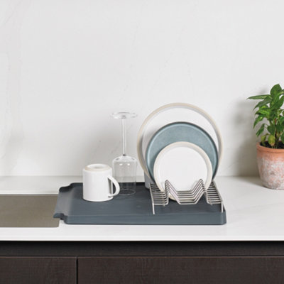 ReBorn Large Recycled Draining Rack - Dark Grey Kitchen Dish Drainer ...