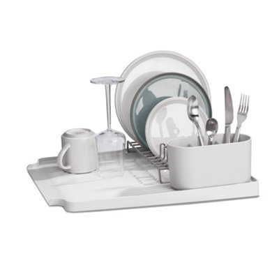 ReBorn Large Recycled Draining Rack - Stone Kitchen Dish Drainer - Holds up to 10 Plates - Made in the UK