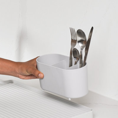 ReBorn Large Recycled Draining Rack - Stone Kitchen Dish Drainer - Holds up to 10 Plates - Made in the UK