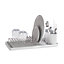 ReBorn Recycled Compact Draining Rack - Stone Kitchen Dish Drainer - Holds up to 6 Plates - Made in the UK