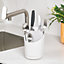 ReBorn Recycled Cutlery Drainer - Stone Kitchen Utensil Caddy - Tiered Design - Made in the UK