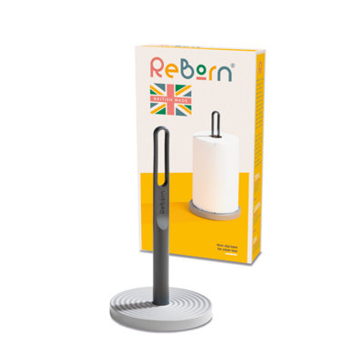 ReBorn Recycled Kitchen Roll Holder - Dark Grey - Elegant & Functional Paper Towel Holder - Made in the UK