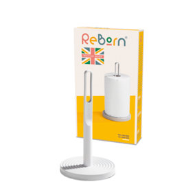 ReBorn Recycled Kitchen Roll Holder - Stone - Elegant & Functional Paper Towel Holder - Made in the UK